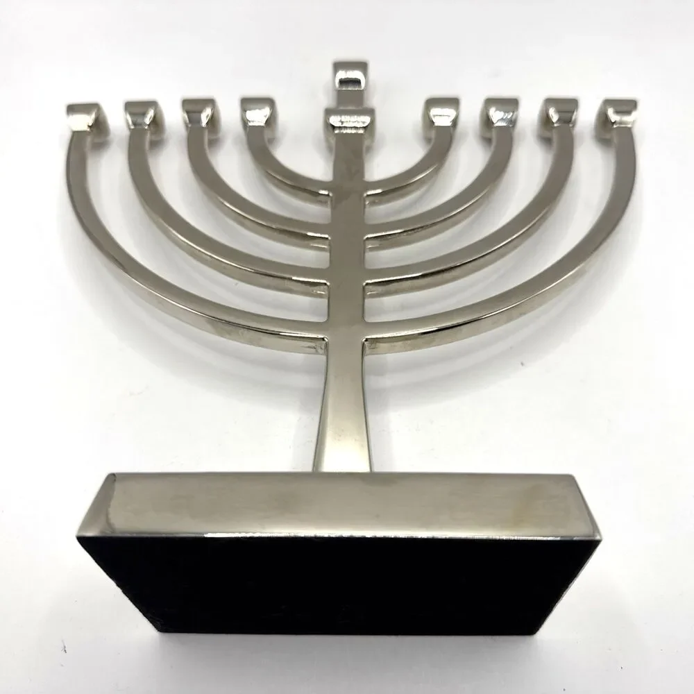 Menorah Aluminum 9 Branches Including Candles Minimalist Design